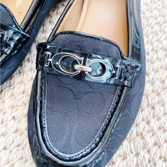 Coach New York Black Signature Print Fortunata Loafer Shoes Women SZ 8B - Picture 6 of 11